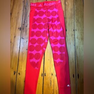 Adidas Marimekko red and pink leggings